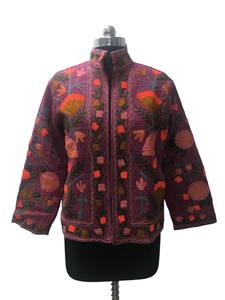 À la main Boho Chic Multicolore Suzani Brodé Coton Respirant Boho Style Artisan Fabriqué Floral Design Veste Traditionnelle - Product Image 3
