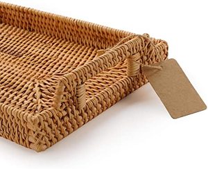 Bandeja redonda de ratán tejida a mano, cesta de exhibición de frutas con estilo exclusivo para suministros de artículos para restaurantes y hoteles - Product Image 1