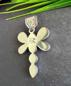 จี้แมลงปอสีชมพูเปลือกโอปอลสีเงินสเตอริงประดับอัญมณีสไตล์โบโฮทำด้วยมือ - Product Image 3