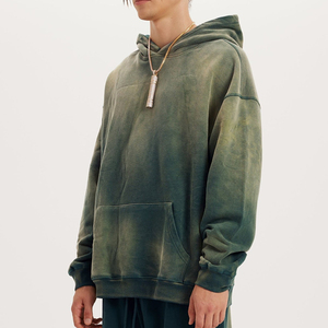 เสื้อมีฮู้ดพิมพ์ลายกรดสำหรับผู้ชาย, เสื้อผ้าแนวสตรีทเสื้อสวมหัวผ้าฝ้ายแบบสวมหัวโอเวอร์ไซส์เสื้อฮู้ดไหล่ตกไซส์สไตล์วินเทจมีฮู้ดสำหรับผู้ชาย - Product Image 4