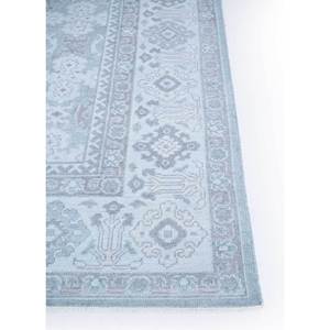 Tapis en laine noué à la main Erbe Blue 9x12 rectangulaire à motif médaillon puzzle pour la maison, le salon, le couloir, l'entrée, l'utilisation en voiture - Modèle LNLP-06 - Product Image 4