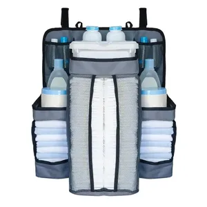 Hot sales baby felt diaper caddy organizer mummy storage bag supplier Car Organizer for Diapers