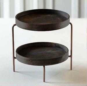 Natural Wood Color & Brown 2 Tier Wooden Round <b>Cake</b> Stand Flower Romantic Handmade Customized Items - Product Image 3