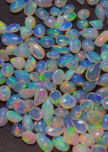 Lot de cabochons d'opale éthiopienne immaculée de taille libre Pierres précieuses naturelles ovales et radieuses - Product Image 2