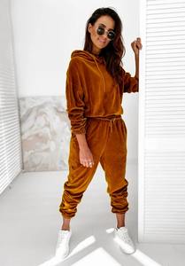 <b>Velvet</b> Material <b>Women</b> 2 Piece Set Casual Sport Outfits <b>Tracksuit</b> Hoodies Sweatshirt+Pants Spring Sportswear Running Sets - Product Image 6