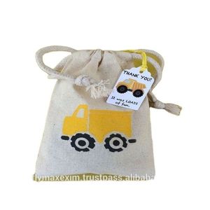 Bolsas con cordón de algodón Logotipo personalizado Ecológico Lujo Elaborado con cuidado Algodón orgánico Bolsa con cordón elegante para la venta - Product Image 2