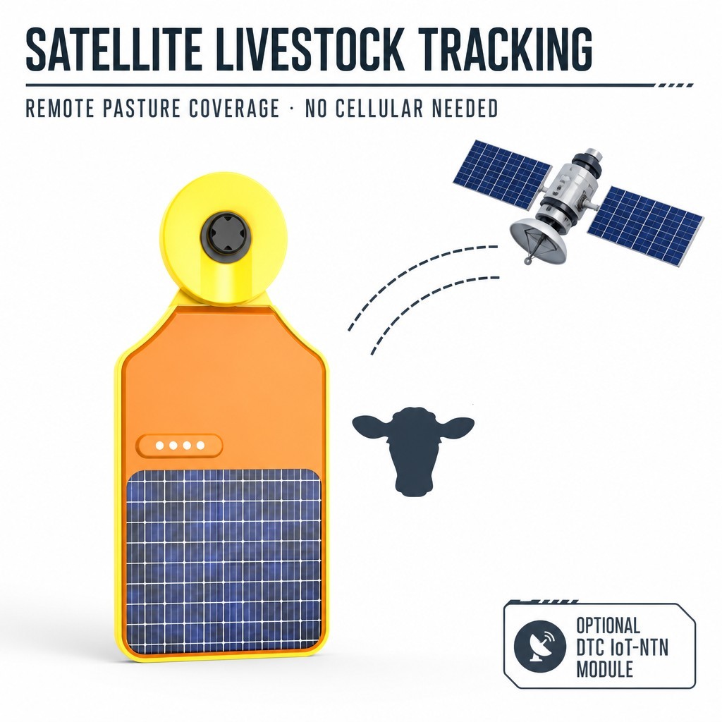 Solar Powered GPS Tracker 4G LTE Cat1 <strong>NB</strong>-<strong>IoT</strong> LoRaWAN DTC <strong>IoT</strong>-NTN StarLink <strong>Satellite</strong> Communication ODM GPS Bolus Collars Ear Tag