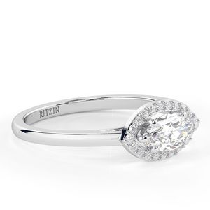 1.50 CT Marquise cut Diamond Halo Bague de fiançailles pour femme - Product Image 6