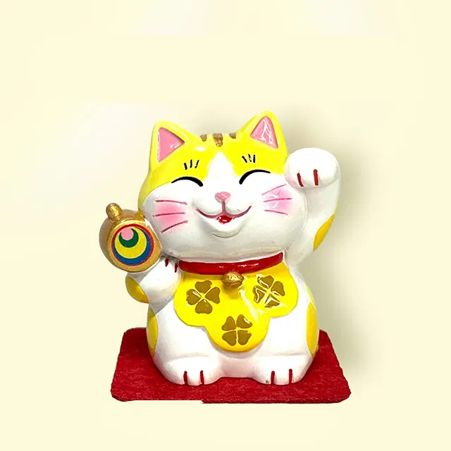 행운의 고양이 조각 풍수 동상 쇼 조각 수지 공예 홈 귀여운 만화 동물 조각 홈 장식