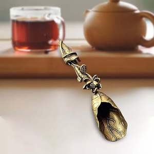 handmade brass tea <b>spoon</b> with intricate engraving smooth finish brass tea <b>spoon</b> for hotel serving oxidized brass tea <b>spoon</b> - Product Image 3