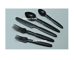 Vente directe en usine de haute qualité corne de buffle dernière conception ensemble de couverts de 5 pièces pour ustensiles de cuisine utilisation de la vaisselle d'hôtel - Product Image 4