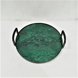 Elegant White Grey Customizable Design Metal Base Serving <b>Tray</b> for Home & Restaurant Use Custom Size Accepted VISHAL HANDICRAFT - Product Image 3