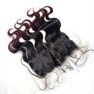 Paquetes de color de punta ondulada de cuerpo de cabello crudo de alta calidad con frontal y paquetes para hacer pelucas - Product Image 5