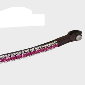 ที่คาดคิ้วหนังอังกฤษทรงคลื่นสีดำตกแต่งด้วยคิ้วแฟนซีสุดหรูหราประดับคริสตัลสีชมพูและใส - Product Image 3