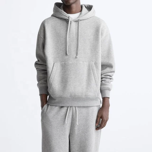 Survêtement à capuche surdimensionné et pantalon de survêtement unisexe, blanc, pour hommes, survêtement en polaire tech, vente en gros - Product Image 5