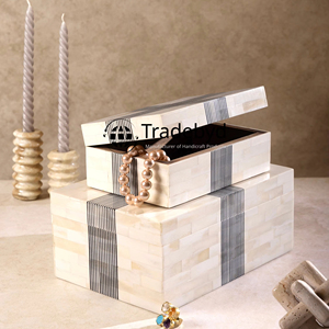 Caja de almacenamiento con incrustaciones de hueso y fregona artística, organizador de joyas hecho a mano, regalo elegante, diseño tradicional decorativo, Tradebyd - Product Image 1