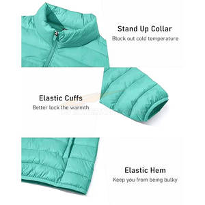 Chaqueta acolchada repelente al agua a prueba de viento para hombre, abrigo de invierno aislado ligero con cuello de nailon transpirable - Product Image 6