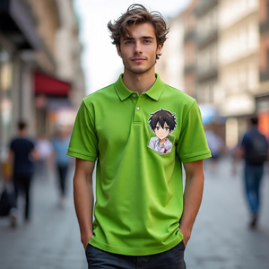 เสื้อโปโลสำหรับผู้ชายเสื้อกอล์ฟพิมพ์ลายอนิเมะทำจากโพลีเอสเตอร์ระบายอากาศได้ดีดีไซน์เพรียวบางออกแบบได้ตามต้องการ - Product Image 2