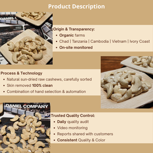 Noix de cajou blanches naturelles W450 du Vietnam avec certification biologique USDA / UE pour la production de collations - Product Image 3