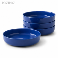 Assiette jetable en céramique bleue de 7,4 pouces pour pâtes, écologique, pour restaurant et hôtel, liquidation de stock