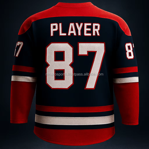 Vente chaude Professionnel Brodé Sublimé Maillot De Hockey Sur Glace Logo D'équipe Personnalisé Couleurs Personnalisées Style Rétro Tendance Hockey Sur Glace - Product Image 1