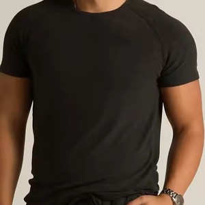 Estilo ajustado de la mejor calidad de algodón puro transpirable de secado rápido para camisas de hombre Casual personalizado de talla grande de manga corta con cuello redondo - Product Image 4