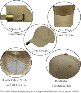 Sombrero de Golf clásico de 5 paneles de algodón 100%, sombrero de béisbol liso ajustable, impermeable, Dobby, Puff, leopardo, hebilla de Metal para Casual - Product Image 4
