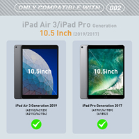 Protection contre les chutes pour iPad Air 3 / Pro 10,5 pouces - Étui robuste avec béquille rotative et rangement pour Apple Pencil