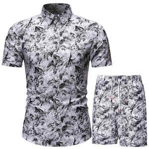 Conjunto Hawaiano estampado para hombre, conjunto de manga corta de verano, camisa Floral informal, traje de dos piezas de playa, nuevo conjunto de moda para hombre - Product Image 5