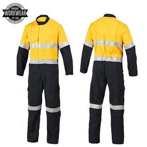 Men's <b>Hi</b> <b>Vis</b> Safety <b>Work</b> Coveralls Two-Tone Reflective Design with Bibs Multi-Pockets & Reflective Tape - Product Image 3