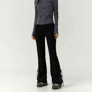 กางเกงออกกำลังกายทรงขาบานสำหรับผู้หญิง ออกแบบโลโก้ของคุณเอง กางเกงโยคะเอวสูงผ้าฝ้ายสั่งทำพิเศษสำหรับผู้หญิง - Product Image 1