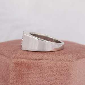 <b>Men's</b> Minimalist Lab Diamond Wedding Band <b>White</b> <b>Gold</b> Fashion <b>Ring</b> - Product Image 6