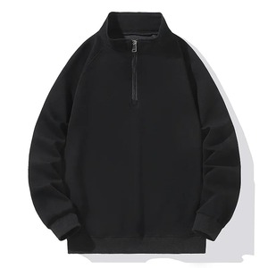 Grande taille sweat hommes demi col roulé fermeture éclair à manches longues pull mâle coupe ample printemps automne grand Plus - Product Image 5