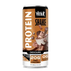 Minuman kocok Protein tinggi, 330ml dengan sampel gratis energi daya coklat, siap dikirim, manufaktur di Vietnam, Label pribadi OEM