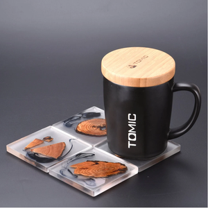 Posavasos de resina de estilo Hada ecológico con posavasos estampados con soporte, juegos de regalo para empresas y exhibiciones corporativas - Product Image 2