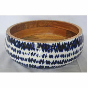 Ensaladera de madera hecha a mano más vendida, trabajo esmaltado impreso, cuencos para mezclar hechos a mano, almacenamiento de vajilla, estilo japonés - Product Image 5