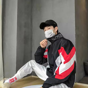 Vestes coupe-vent réversibles imperméables à col montant en toile pour hommes, style tendance, vente en gros, faible MOQ - Product Image 3