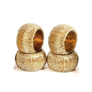 แหวนผ้าเช็ดปากลูกปัดทำด้วยมืองานหัตถกรรมทำมือแหวนผ้าเช็ดปากลูกปัดเม็ดแท้ทำด้วยมือออกแบบโดยลูกปัด - Product Image 6