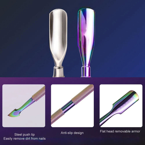 เครื่องมือทำเล็บสแตนเลสทนทานใช้สองชั้นน้ำหนักเบาใช้ซ้ำได้อุปกรณ์ทำเล็บทนทานรูปทรงเงางาม - Product Image 2