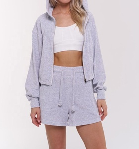 Sweat-shirt à capuche léger et respirant pour femme, grande taille, avec fermeture éclair quart de tour, logo personnalisé, couleur unie, vêtement de sport décontracté - Product Image 1
