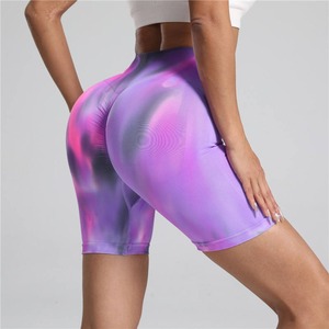 Shorts de yoga sans couture Aurora Tie Dye pour femmes, vente chaude, extensible dans les quatre sens, taille haute, effet push-up, dégradé, collants de sport pour la salle de sport - Product Image 5
