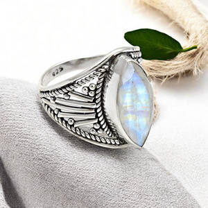 Export Quality Stylish Handmade 925 Sterling <b>Silver</b> 100% Natural Rainbow Moonstone Gemstone <b>Rings</b> for Her Fine <b>Statement</b> Jewelry - Product Image 5
