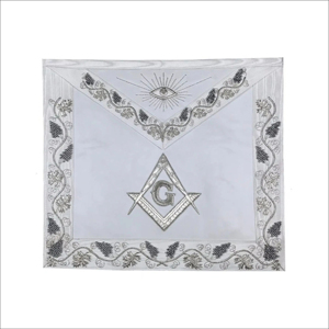 Tablier maçonnique brodé sur mesure avec symbole de l'œil et emblème G, badge en tissu blanc à coudre, design classique - Product Image 1