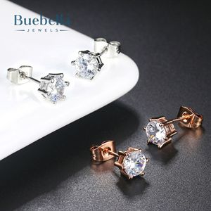 Gran oferta, pendientes de tuerca de corte redondo de 6 puntas de Plata de Ley 925, estilo Hip Hop para hombres - Product Image 3