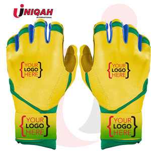 Guantes de bateo de béisbol profesionales en cuero Cierre atado Mano de dedo completo - Product Image 4