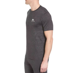 T-shirts pour hommes en coton 100% uni teint en fil, col rond, de haute qualité, vêtements de sport, coupe régulière, manches courtes, respirant, séchage rapide - Product Image 2