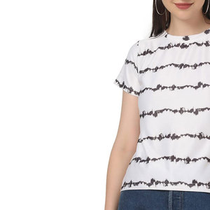 Diseño único Mujer Camiseta de verano Bajo Moq Tela cómoda Mujeres de calidad superior Sublimación Ringer Camisetas - Product Image 6