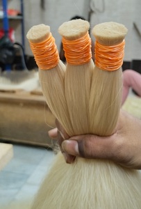 Tressage en vrac de cheveux de temple indien du sud de Remy blond soyeux doux avec des extrémités plus épaisses - Product Image 6