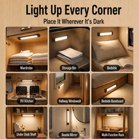 Barre lumineuse LED sous-meuble à 3 couleurs, interrupteur tactile, intensité réglable, capteur tactile linéaire, éclairage de cuisine pour camping-car