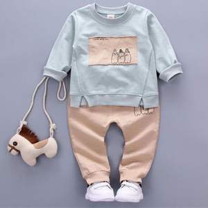 Nuevas sudaderas informales de manga larga para niños y niñas con conjuntos de dos piezas deportivos vintage 100% algodón de gran tamaño de Bangladesh - Product Image 2